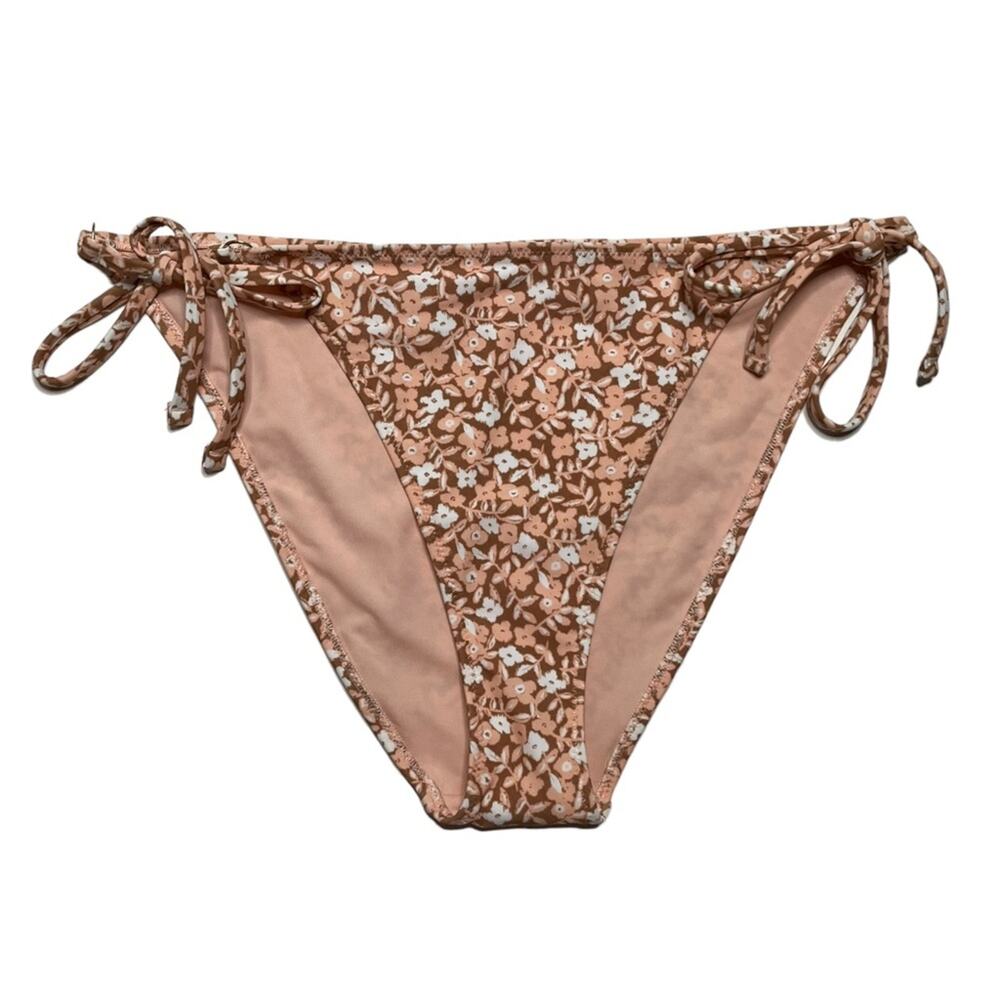 aerie floral print cheeky tie side bikini swim bottom size XL